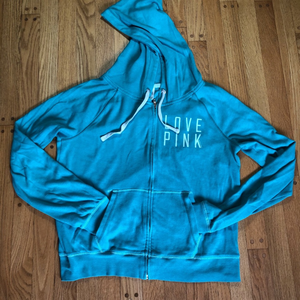 Victoria Secret PINK Blue Zip Up Sweatshirt